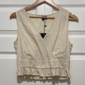 Vero Moda Cream Sleeveless Wrap Top NWT